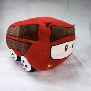 Car Plush Simulation School Bus Cute Cartoon Throw Pillo(Red)